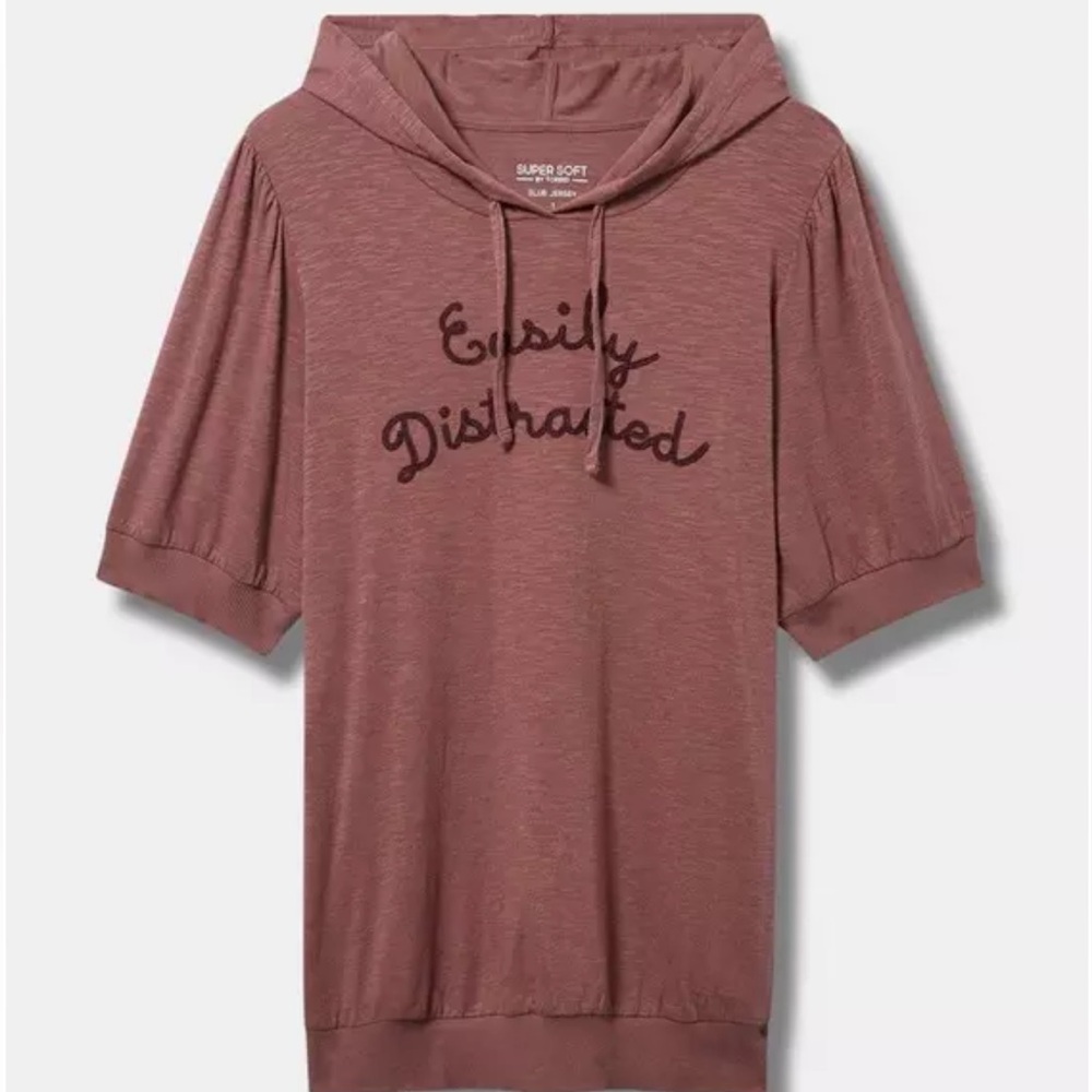 Torrid Easily Classic Fit Slub Puff Sleeve
Embroidered Hoodie